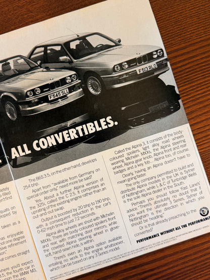 Original BMW E30 Alpina Advert - 1980s