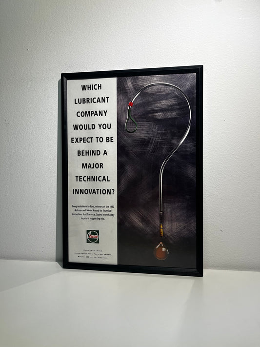 RARE Original Vintage Castrol Racing Advert  - 'Which lubricant company would you expect to be behind a major technical innovation?' - 1990s