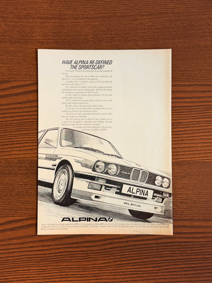 Original BMW C1 2.3 Alpina Advert - 1980s
