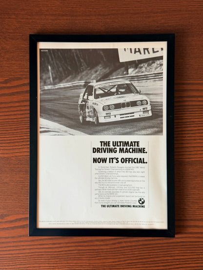 Original BMW E30 M3 “THE ULTIMATE DRIVING MACHINE” Advert - 1980s