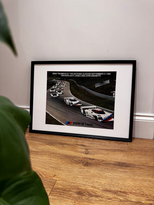 Original BMW M Team “Watkins Glen” Triumph Win Poster - 1986