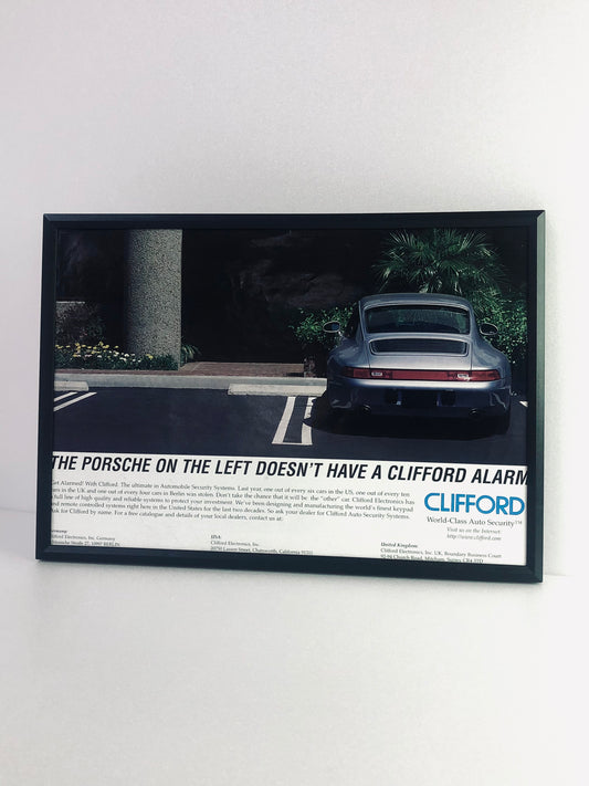 Rare Original Porsche & Clifford Alarm Advert - 1997