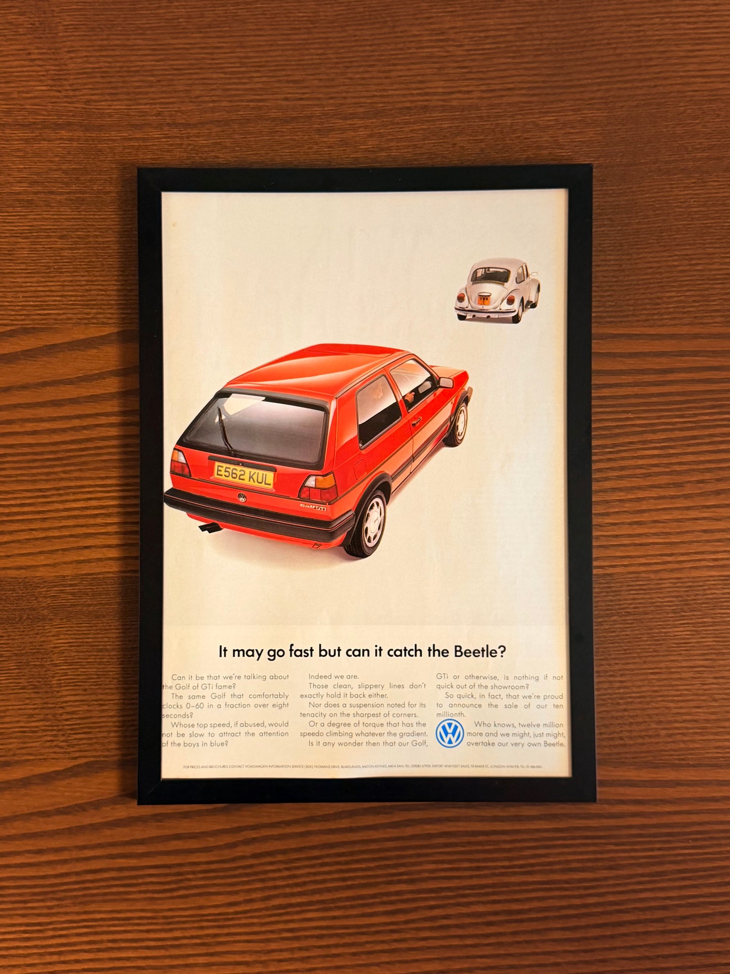 Original Volkswagen Mk2 Golf & beetle Advert - 1988
