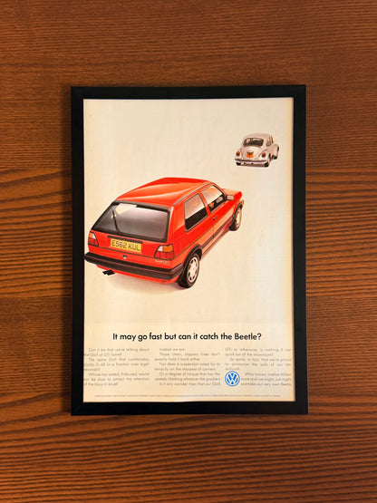 Original Volkswagen Mk2 Golf & beetle Advert - 1988