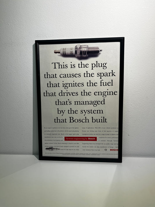 RARE Original Bosh Spark Plug Advert - 1990s