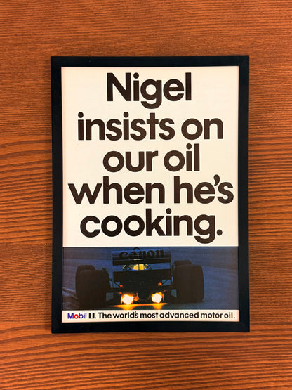 Original Nigel Manson Formula 1 Advert - 1980s