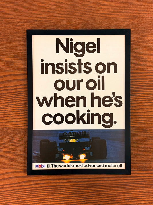 Original Nigel Manson Formula 1 Advert - 1980s