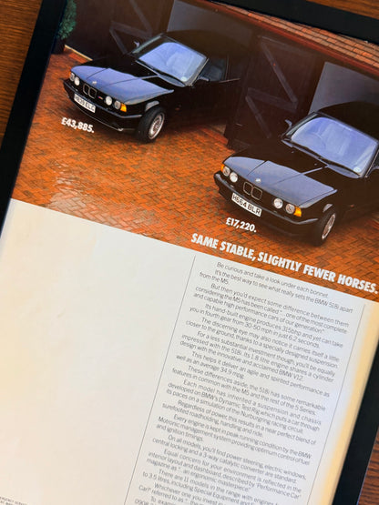 Original BMW E34 M5 5 series Advert - 1980s