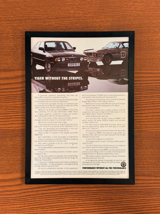 Original BMW E34 B10 Alpina Advert - 1980s