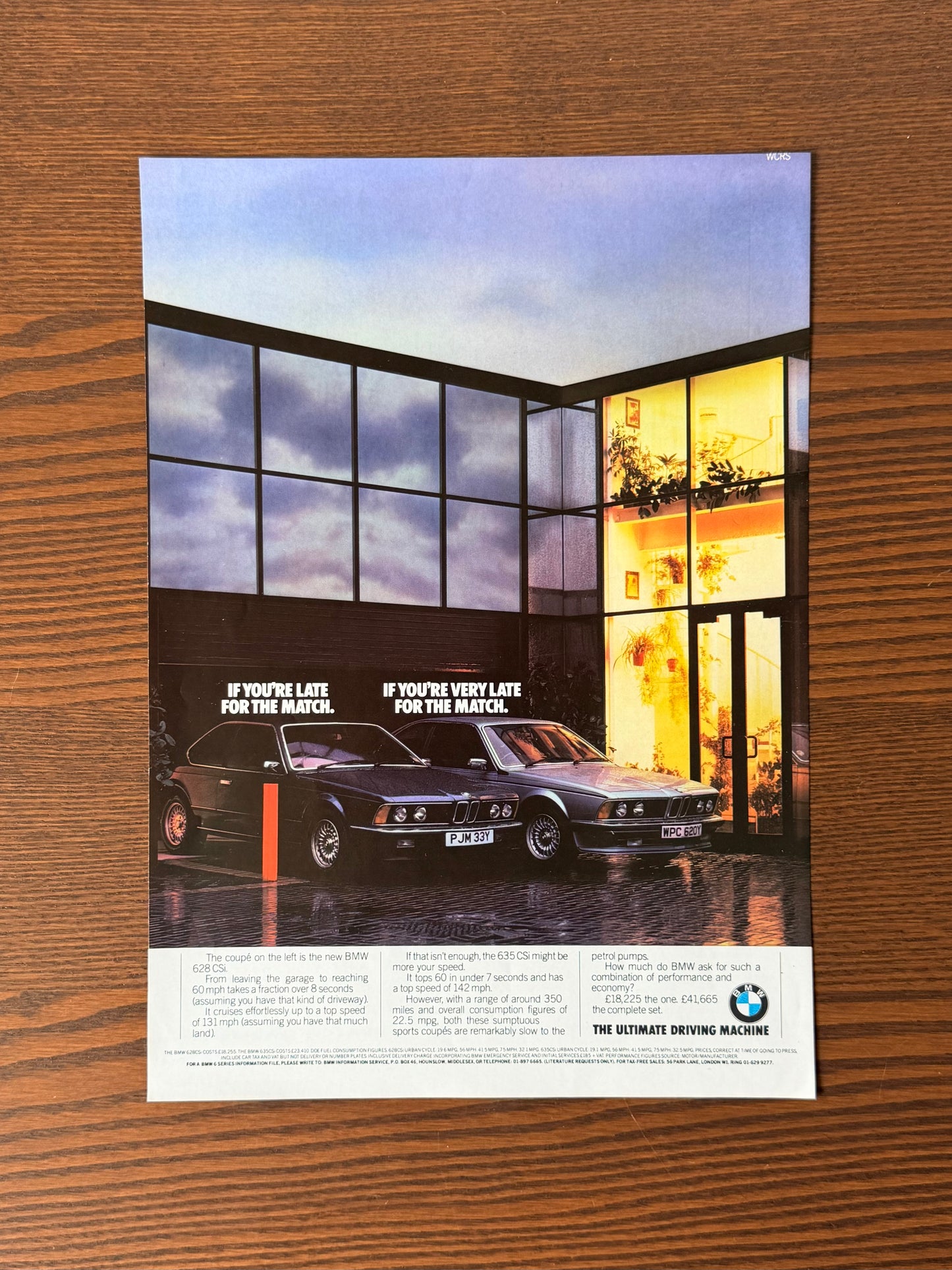 Original BMW 628 CSI / 635 CSI Advert - 1983