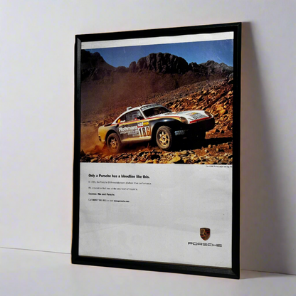 Original Porsche 959 Advert  - 'Only a Porsche has a bloodline like this' - 1990s