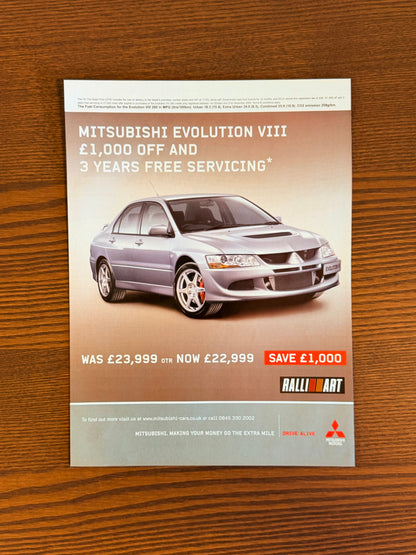 Original Mitsubishi Evo VIII Advert - 2000s