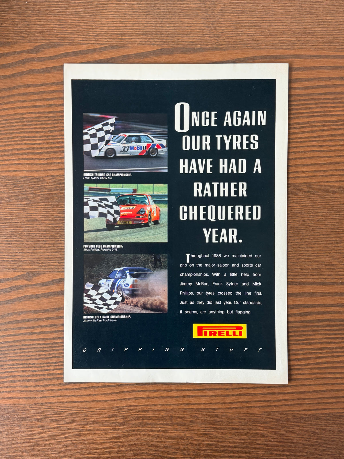 Original Pirelli Advert - 1980’s