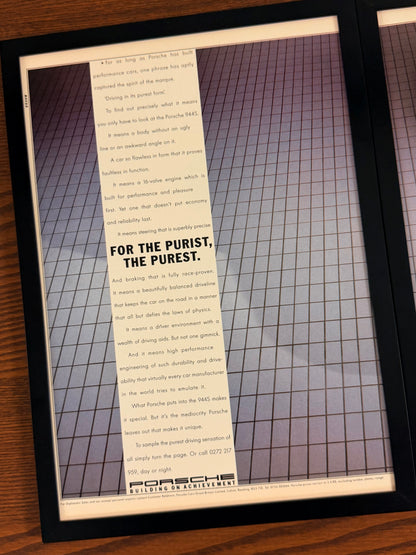 Original Porsche 944s Advert - 1980s