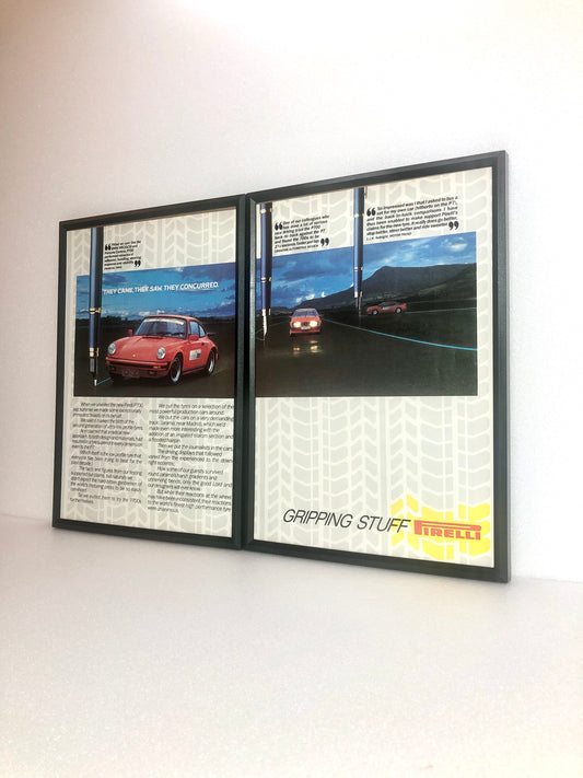 Rare Original Pirelli Porsche Carrera Advert - 1986