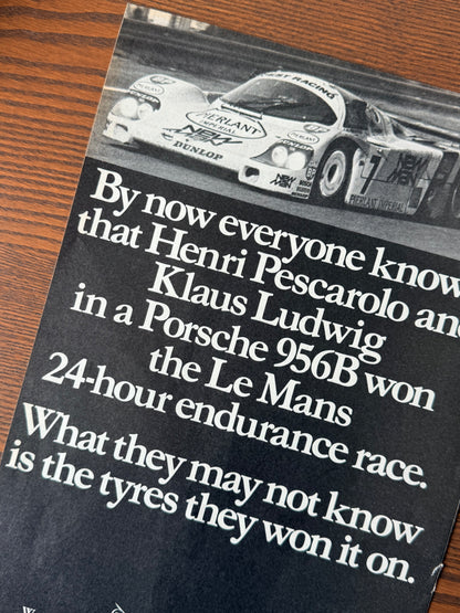 Original Dunlop Porsche 956B Advert - 1980’s