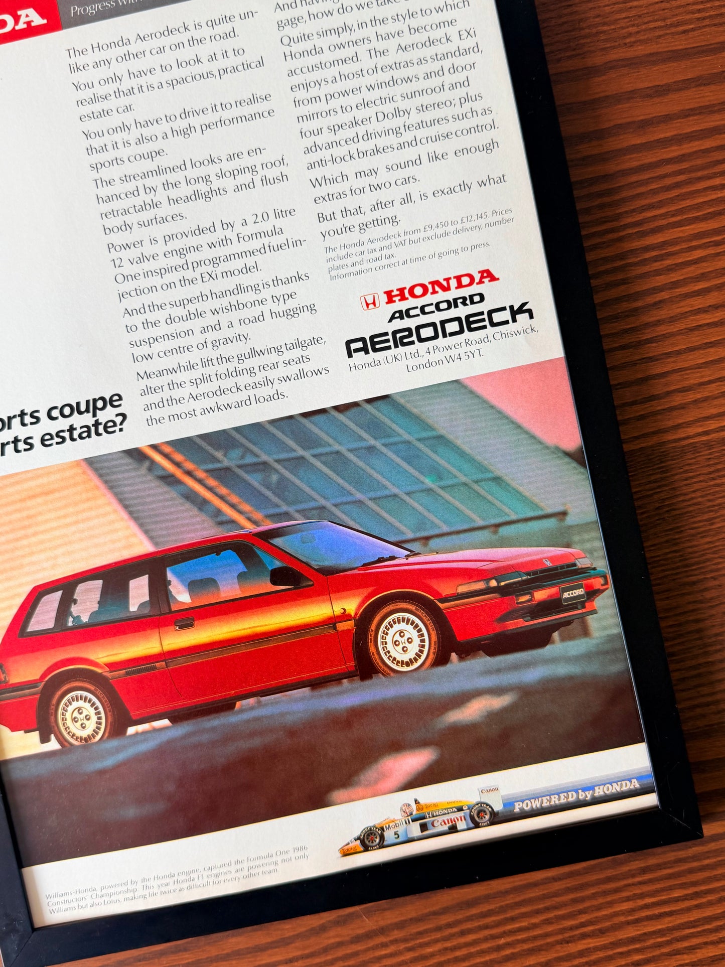 Original Honda Accord Advertisement - 1980s