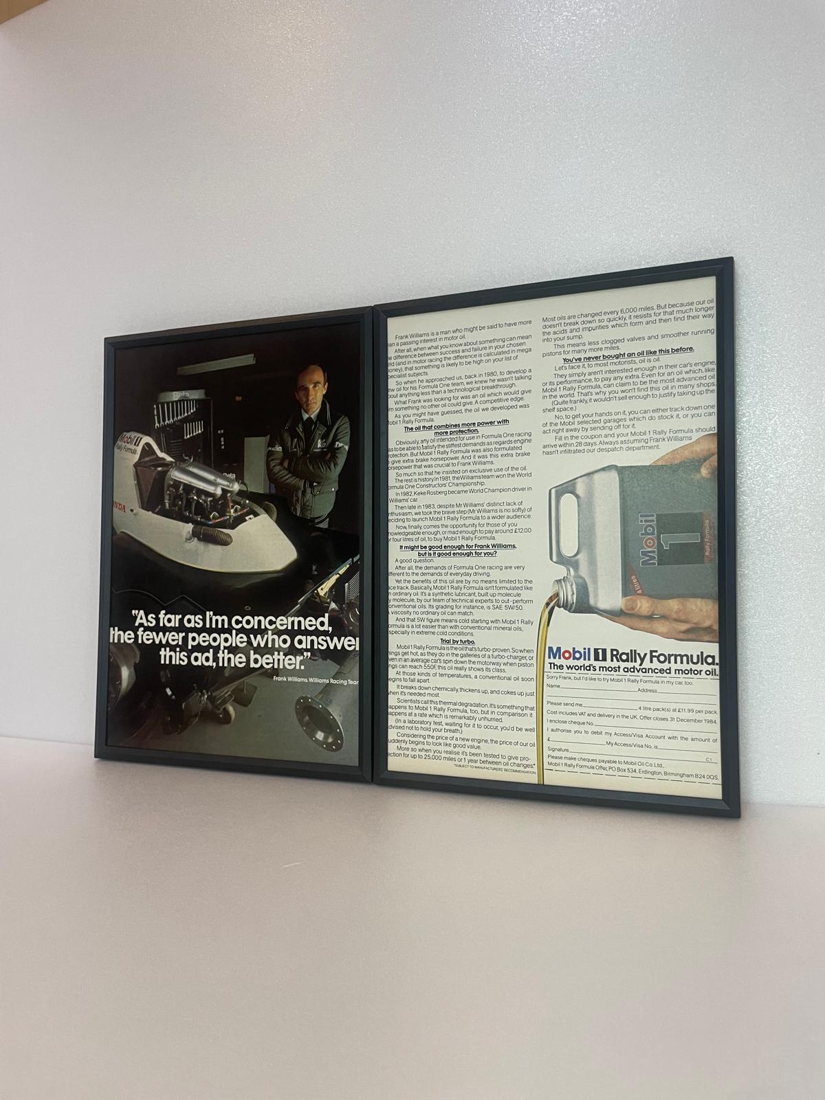 Original Vintage Mobil & Williams F1 Advert - 1984