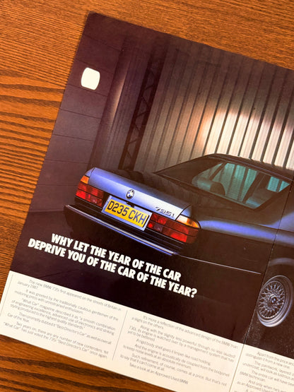 Original BMW E32 735i 7 series Advert - 1980s