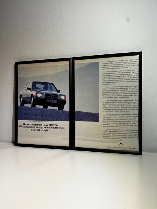 Original Mercedes Benz 190e Advert - 1980s