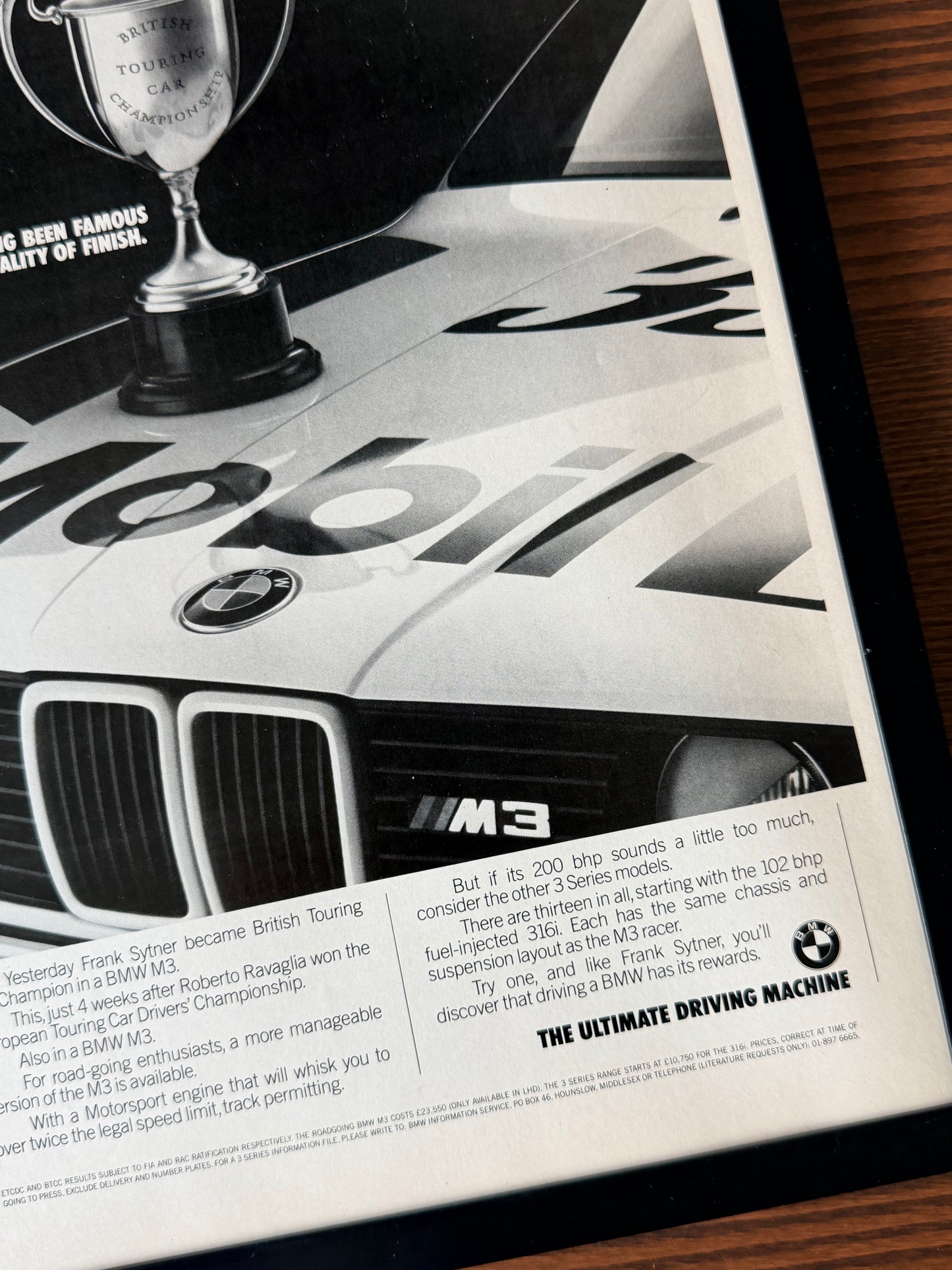 Original BMW E30 M3 Advert - 1980s