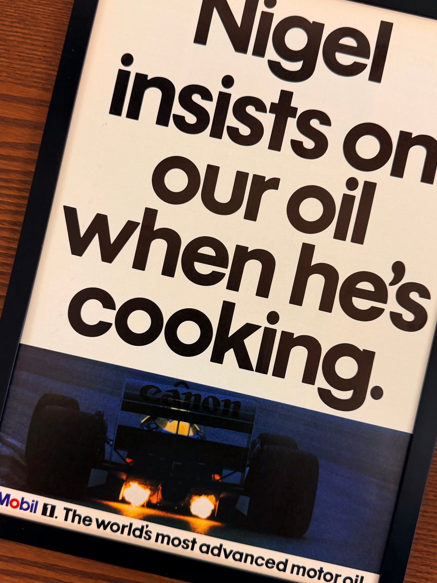 Original Nigel Manson Formula 1 Advert - 1980s