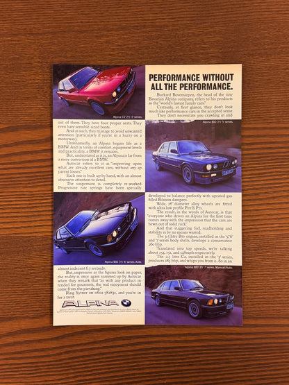 Original BMW Alpina Advert - 1980s