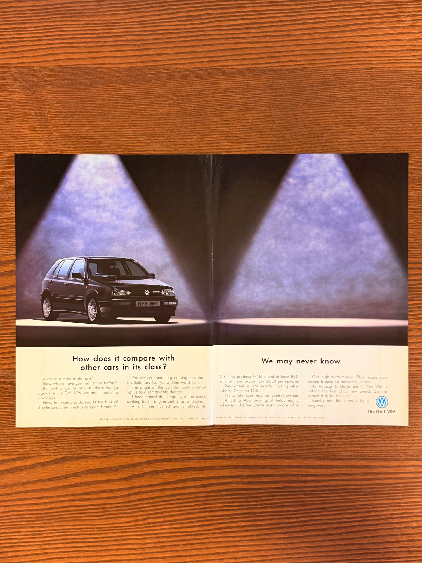 Original Volkswagen MK3 Golf VR6 Advert - 1990s