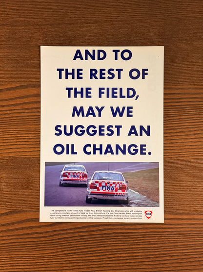 Original BMW E36 FINA Advert - 1980s