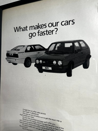 Original Volkswagen Golf & Audi Quattro Advert - 1980s