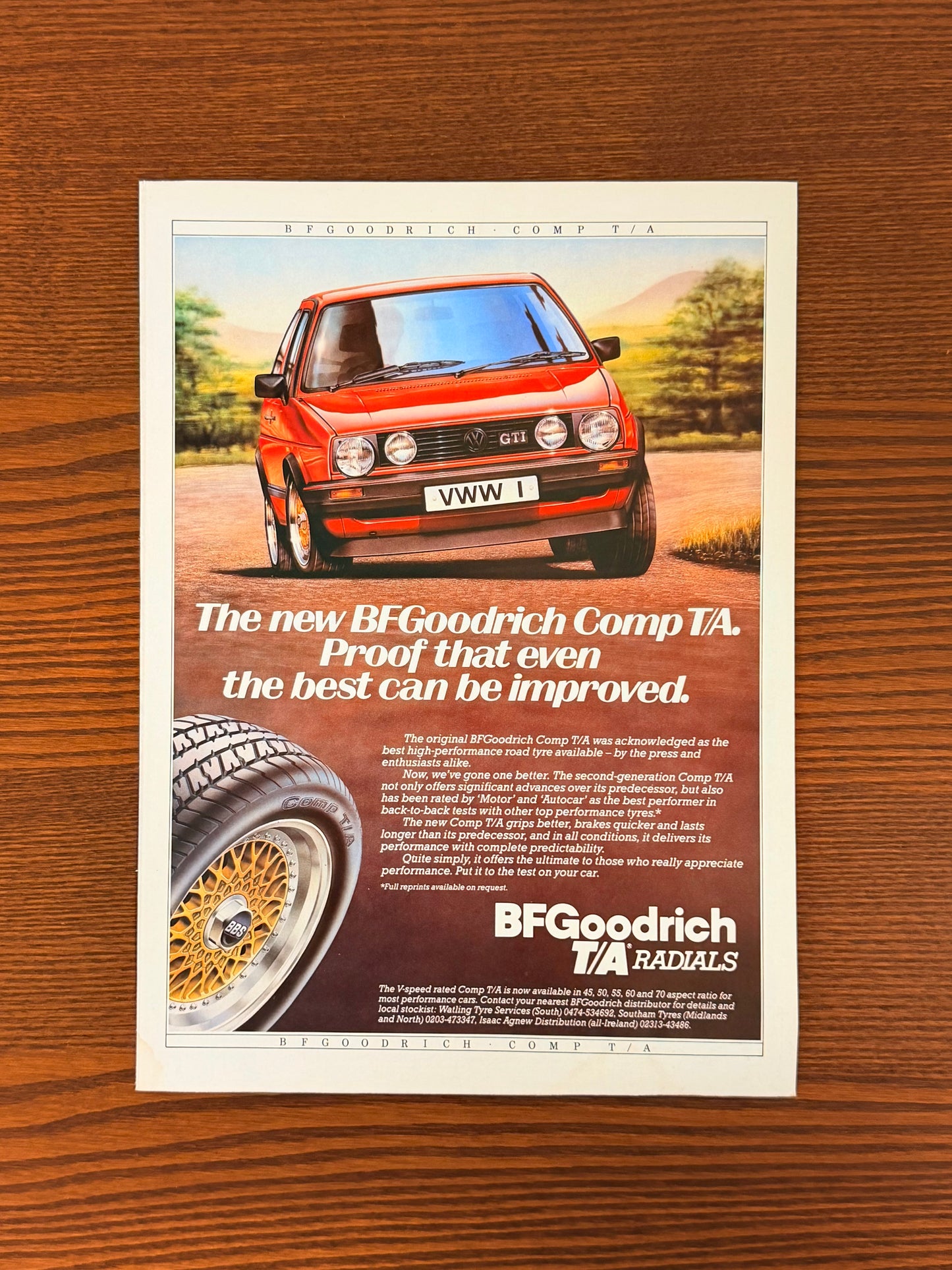 Original Volkswagen Mk1 Golf GTI BF Goodrich Advert- 1981