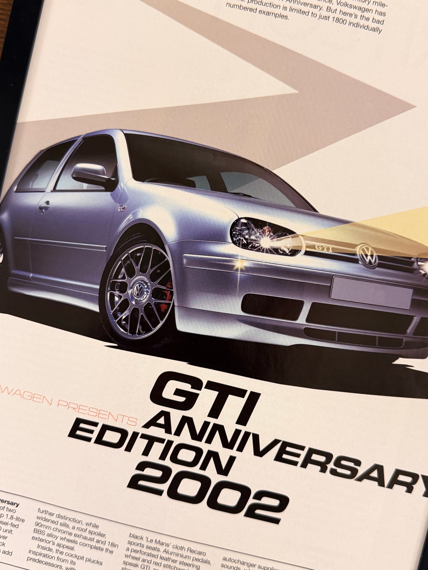 Original Volkswagen Mk4 Golf Gti Anniversary Edition Advert - 2002