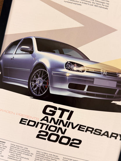 Original Volkswagen Mk4 Golf Gti Anniversary Edition Advert - 2002