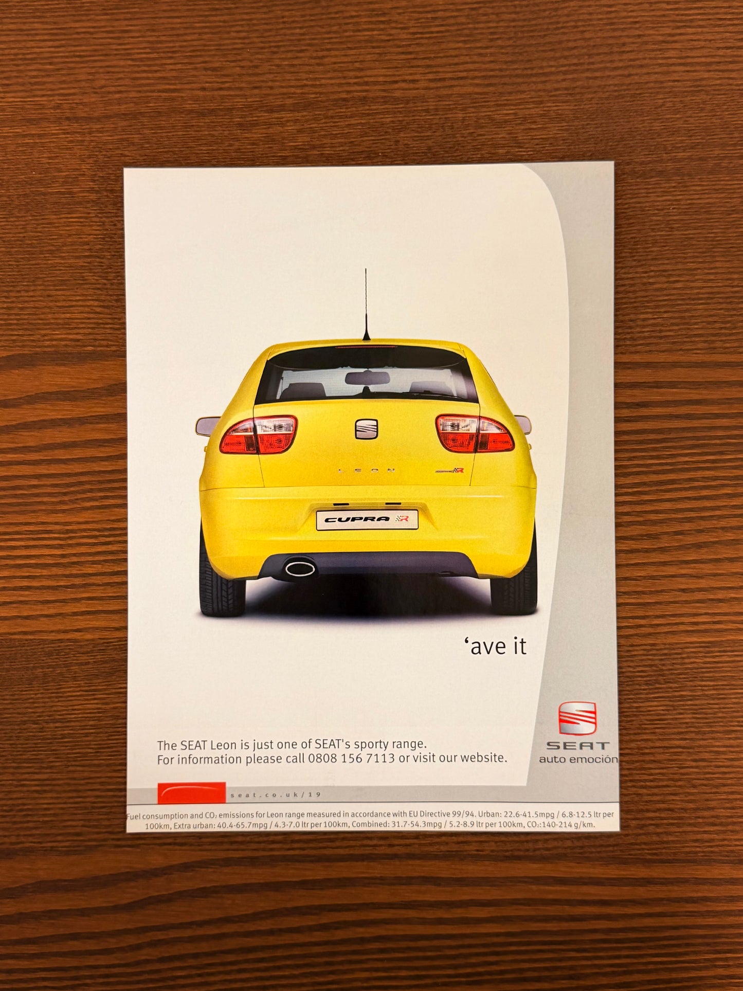 Original Seat Leon Curpa R Advert - 2000s