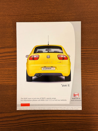 Original Seat Leon Curpa R Advert - 2000s