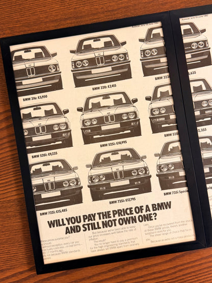 Original BMW 3, 5, 6, 7 Series Advert - 1980s