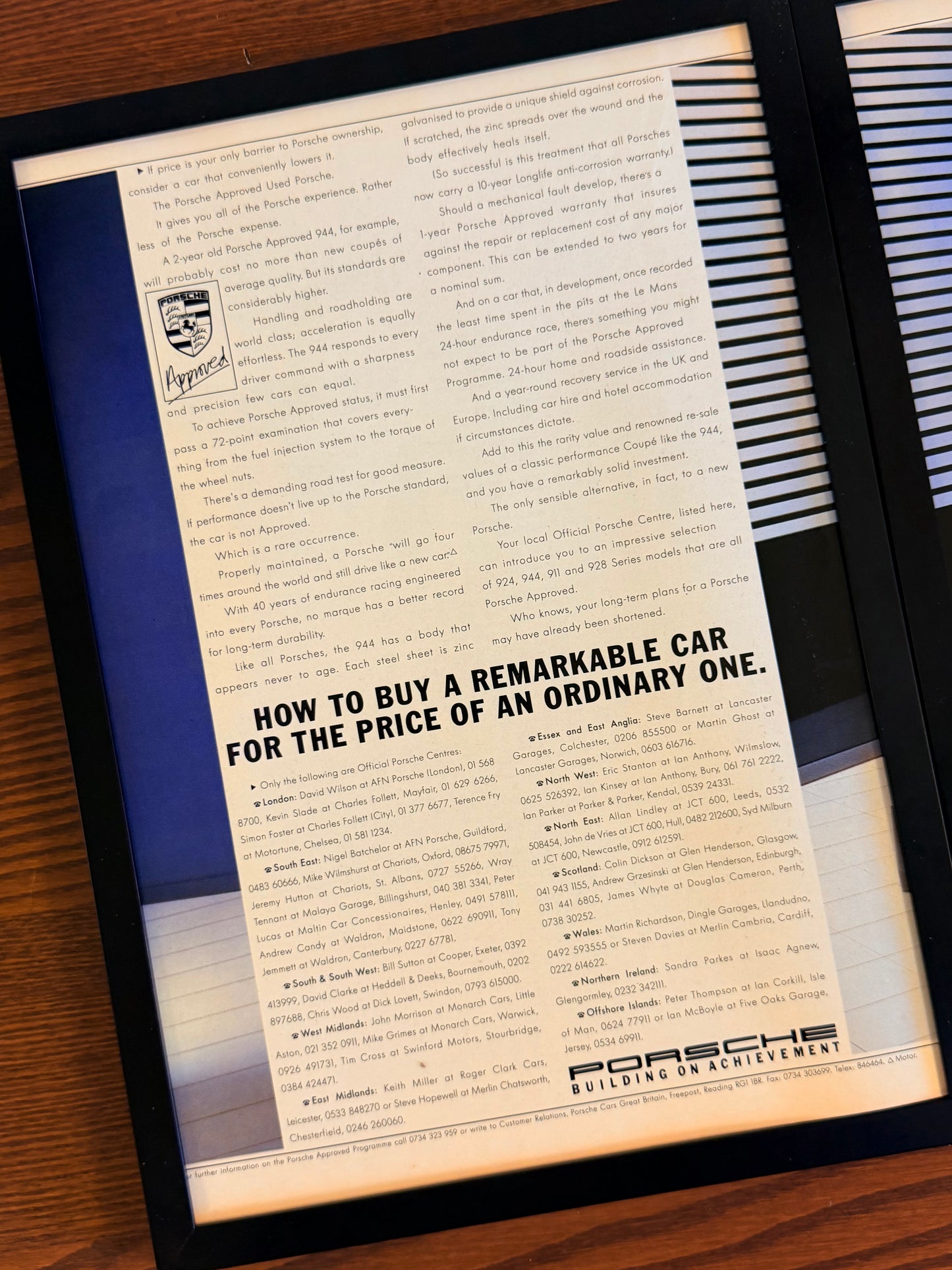 Original Porsche 944s Advert - 1980s