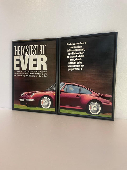 Original Rare Porsche 911 Turbo Poster - 'The Fastest 911 EVER' - 1985
