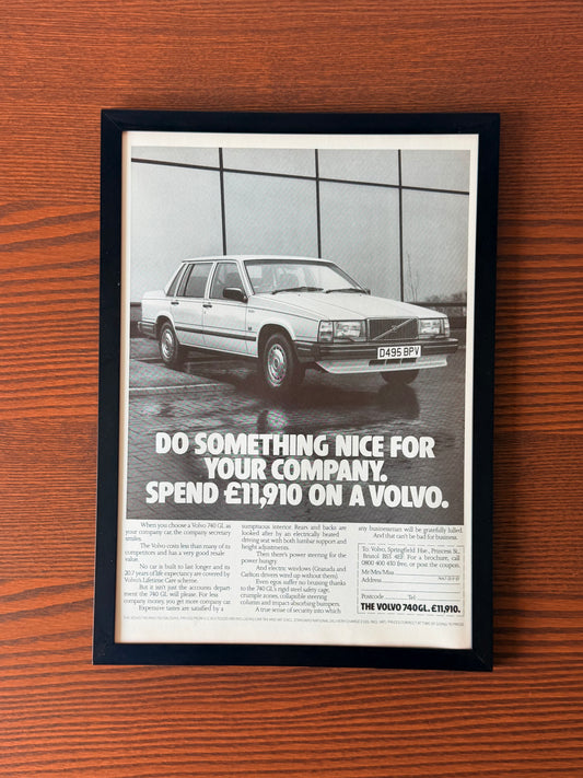 Original Volvo 740 GL Advertisement - 1980s