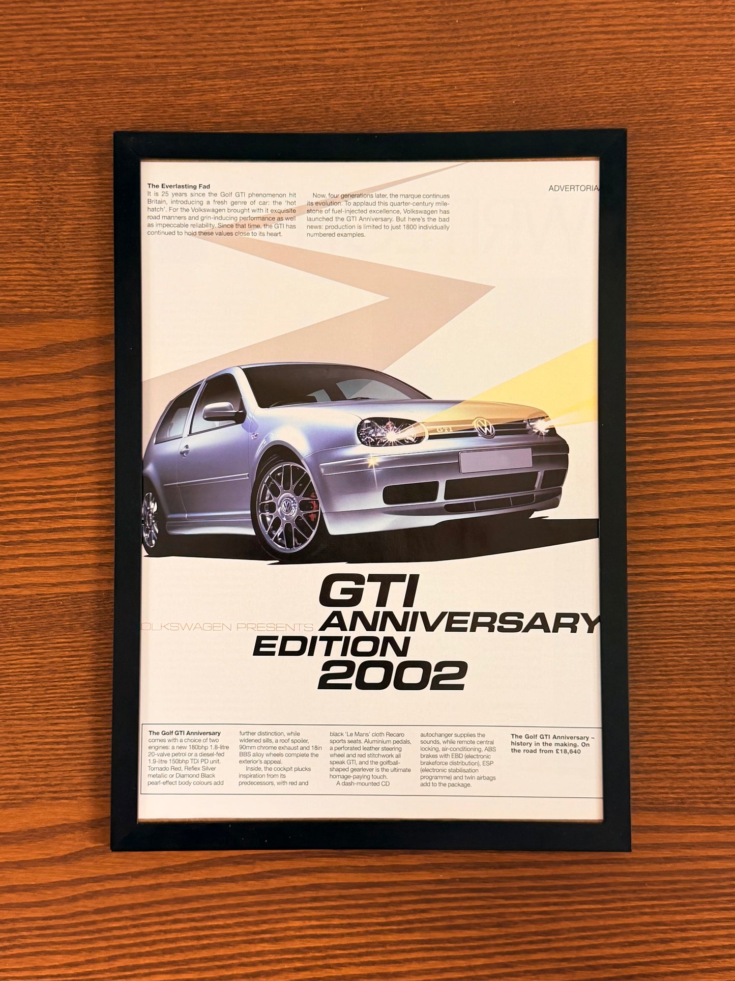 Original Volkswagen Mk4 Golf Gti Anniversary Edition Advert - 2002