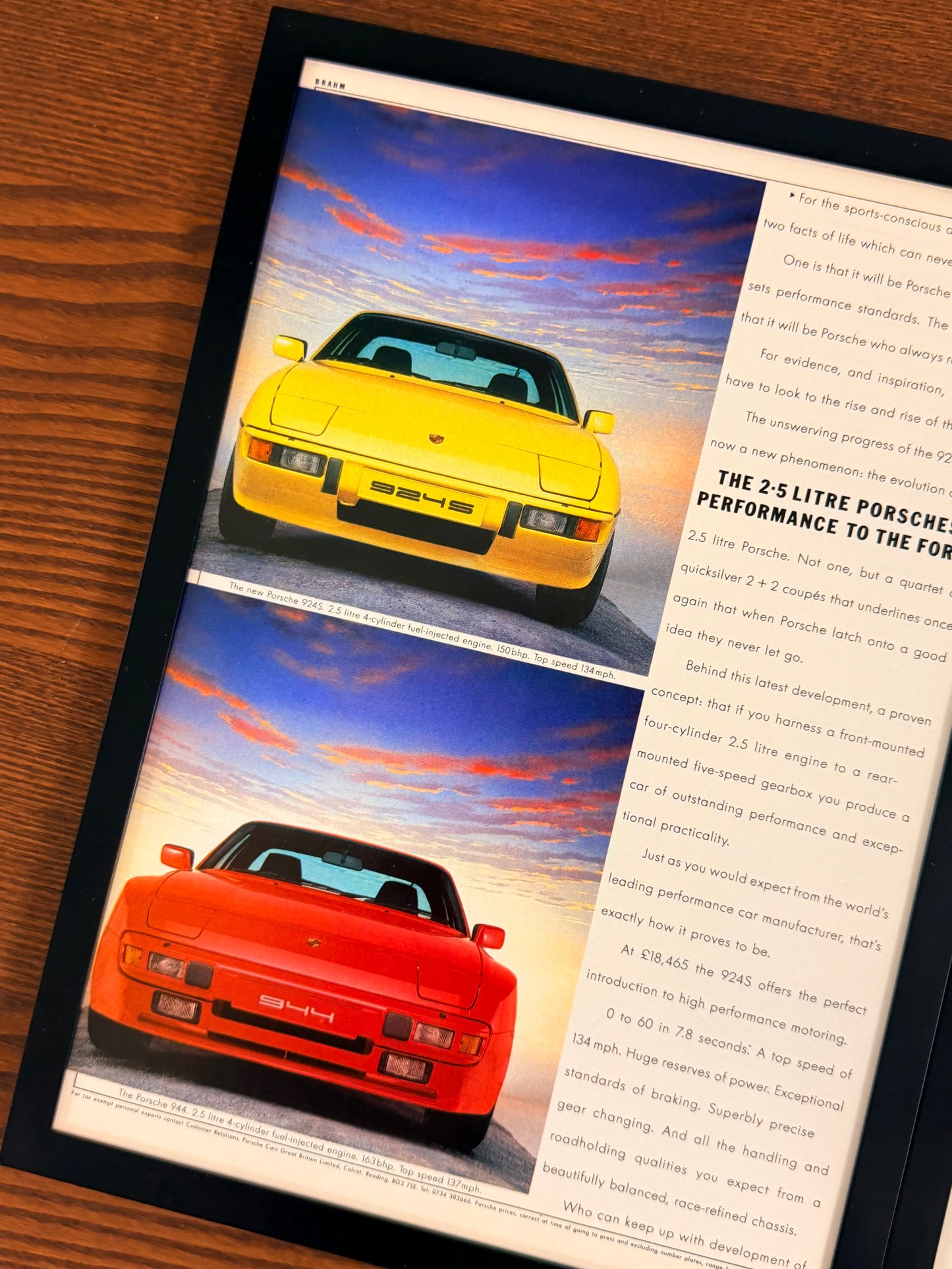 Original Porsche 944s, 924s Advert - 1980s