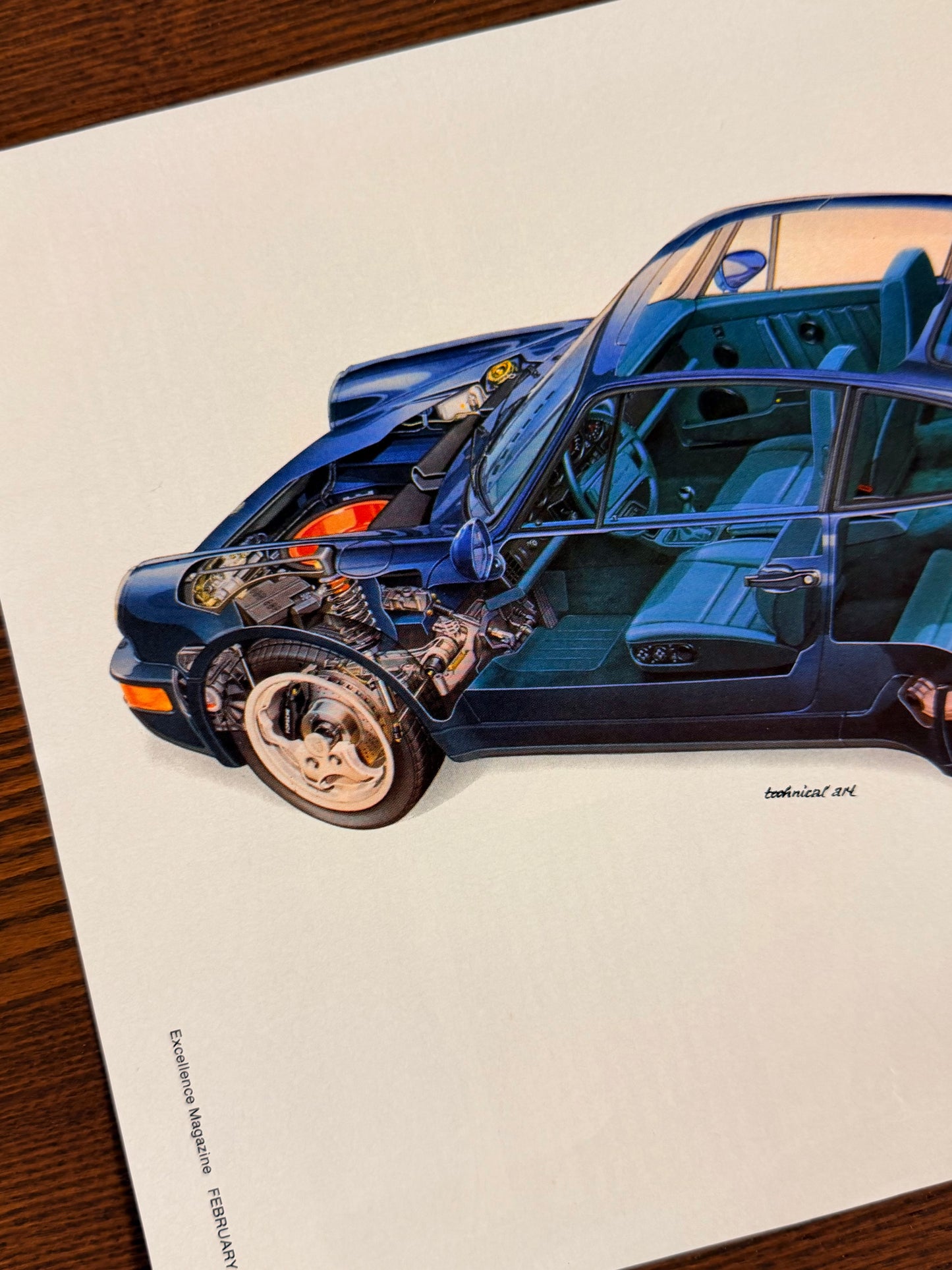 Original Porsche 911 Technical Art- 1981