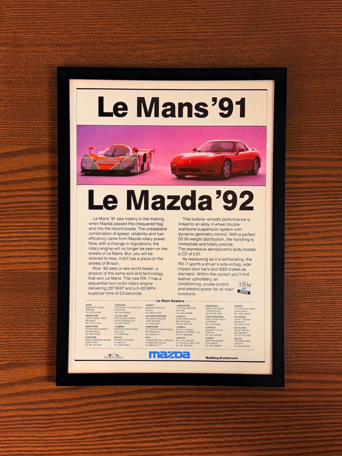 Original Mazda “Le Mans ’91 Le Mazda ‘92 “RX-7 Advert - 1990s