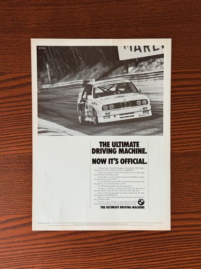 Original BMW E30 M3 “THE ULTIMATE DRIVING MACHINE” Advert - 1980s