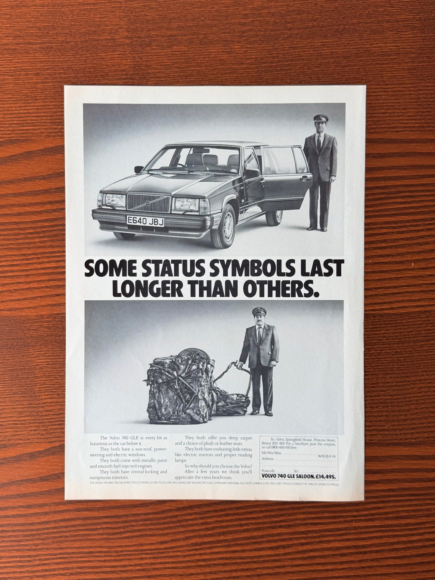 Original Volvo 740 GLE Advertisement - 1980s