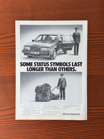 Original Volvo 740 GLE Advertisement - 1980s