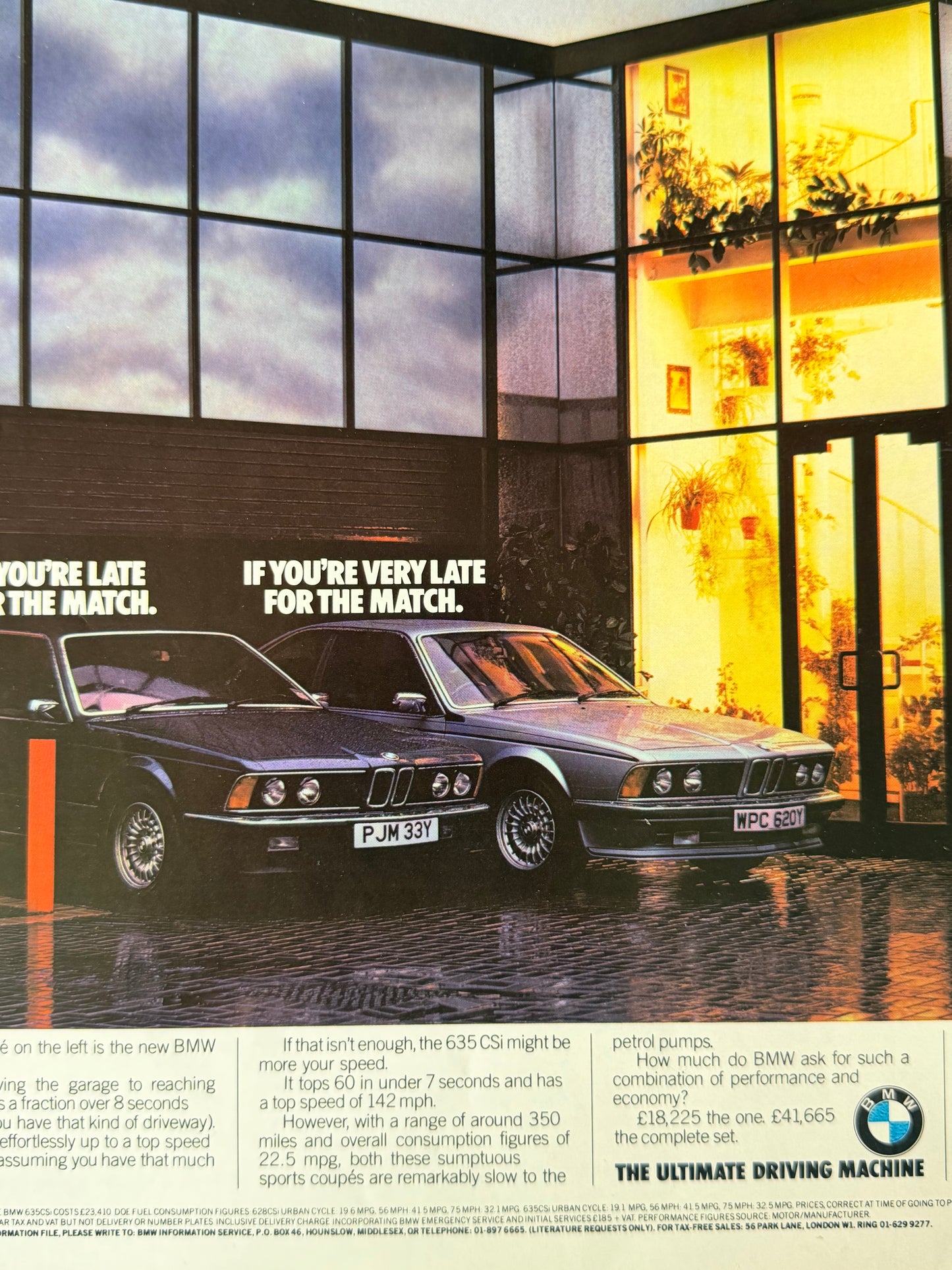 Original BMW 628 CSI / 635 CSI Advert - 1983