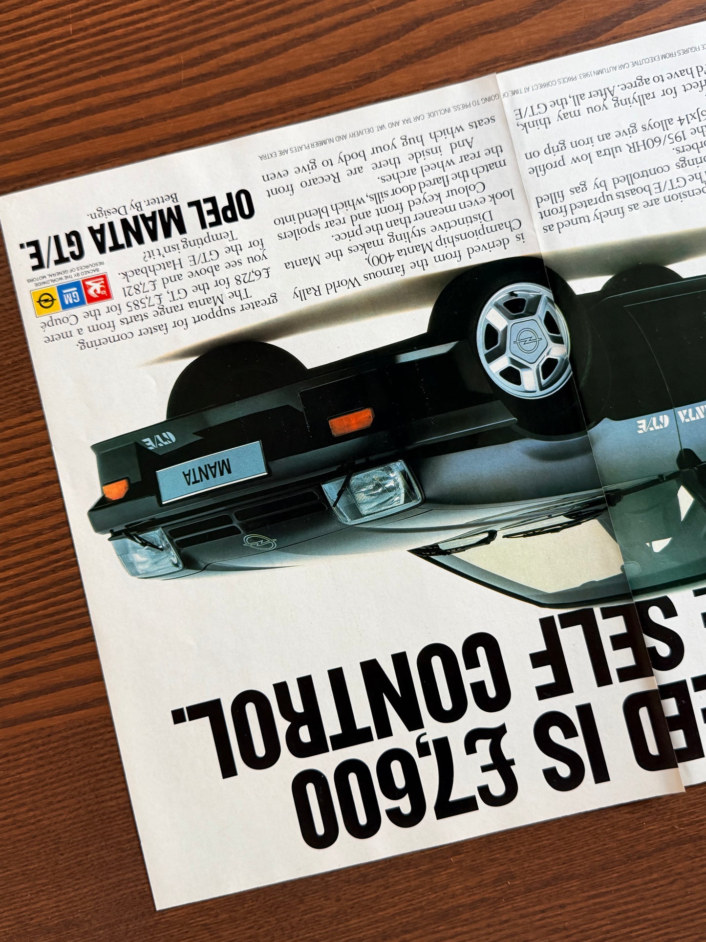 Original Opel Manta GT/E Advert - 1980s