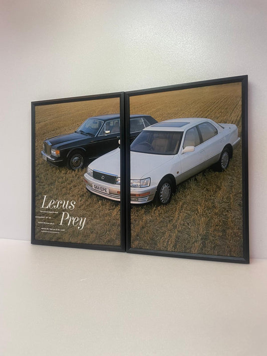 Rare Original Poster - Rolls-Royce Silver Spirit vs Lexus LS400 - 1990