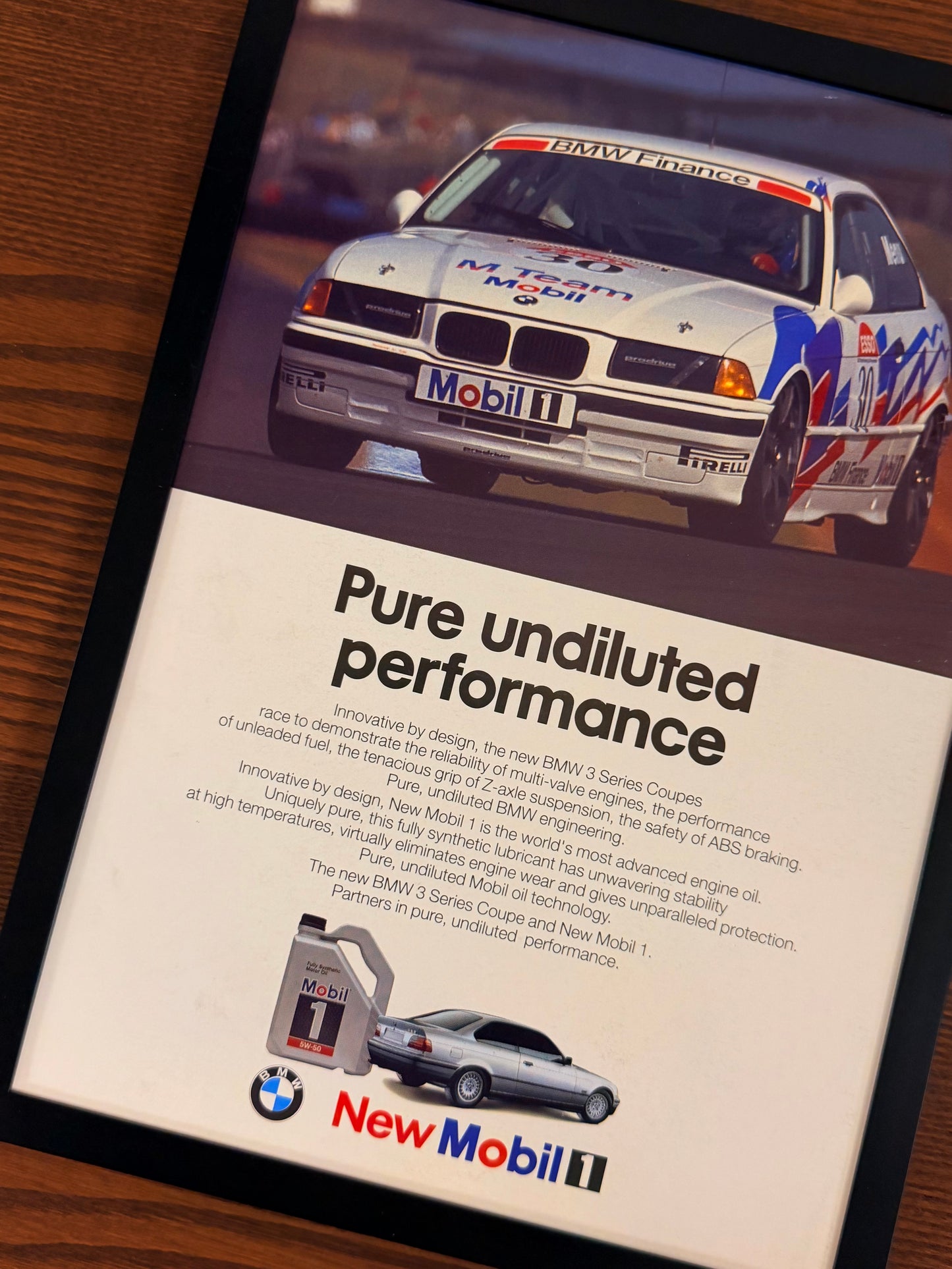Original BMW E36 Mobil 1 Racing Advert - 1980s